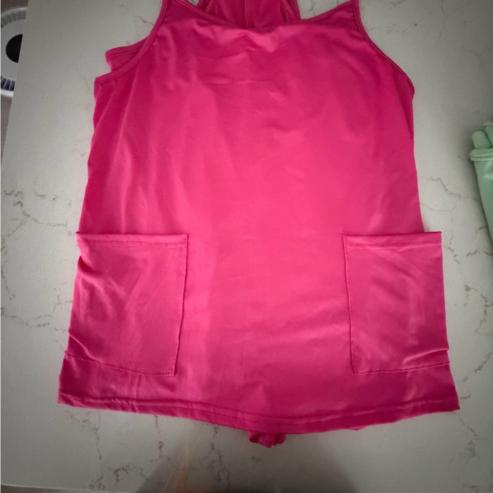 Pink Sleeveless Top with Pockets